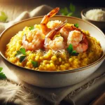 Risoto de Açafrão com Camarões